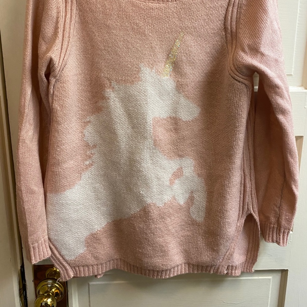 Lauren Conrad Pink Unicorn Sweater Size Large